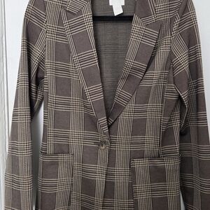 H&M Brown Checkered Men's Blazer